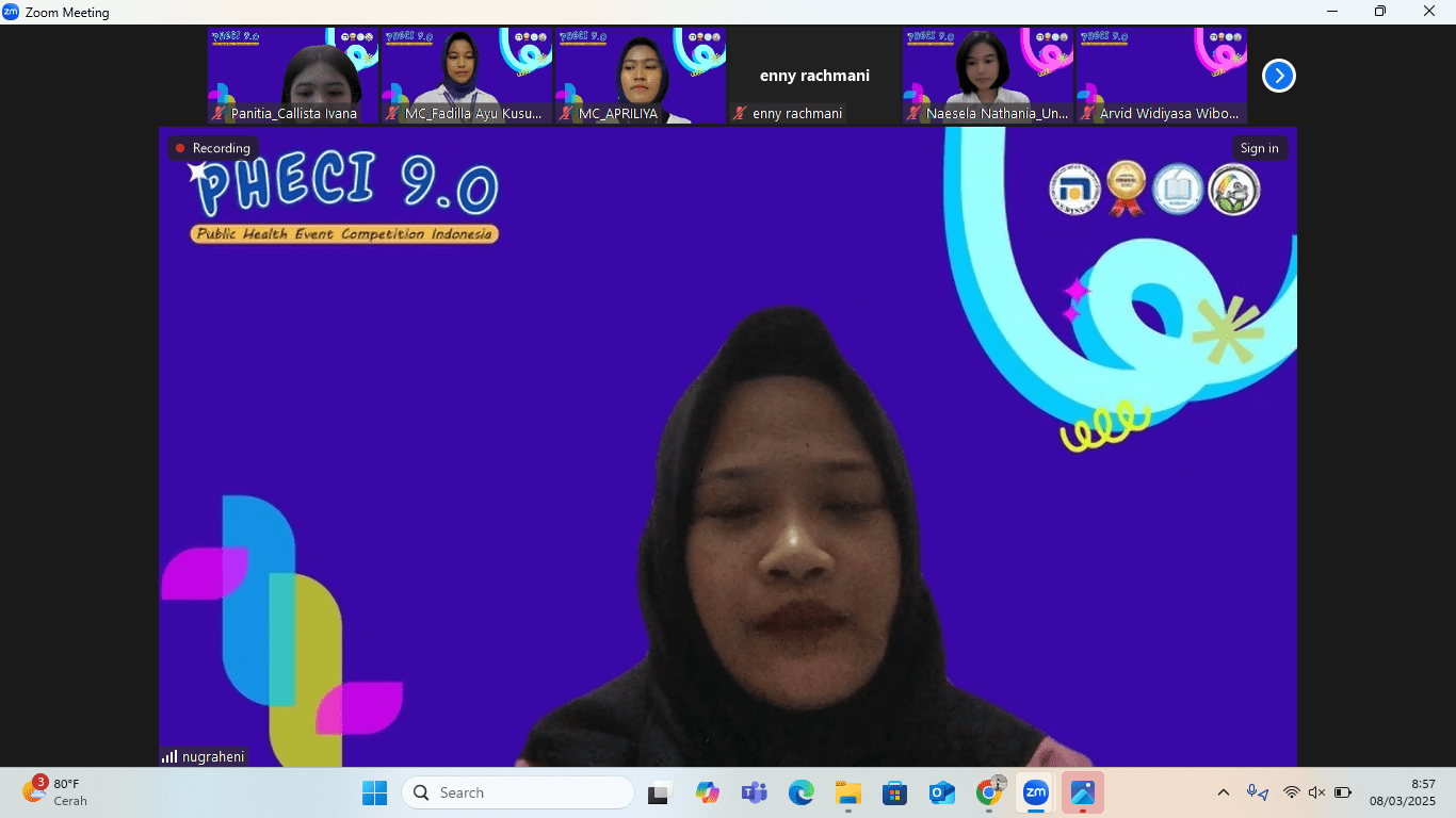 Sambutan Koormawa Fakultas Kesehatan oleh Ibu Nugraheni Kusumawati, S.SiT., M.Kes
